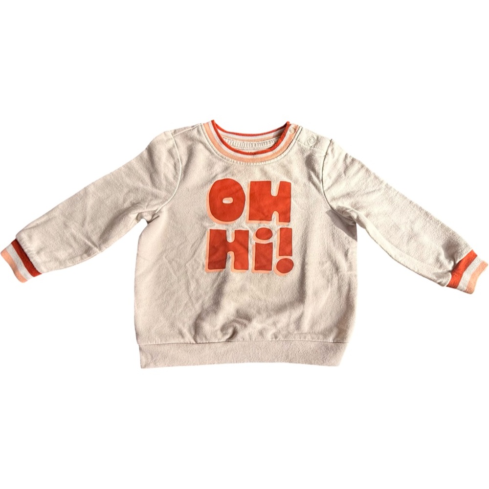 Cat & Jack White and Orange 'Oh Hi!' Sweatshirt